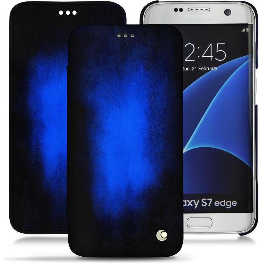 Noreve Lederschutzhülle horizontal (Samsung Galaxy S7 Edge), Smartphone Hülle, Blau