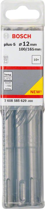 Image du produit Bosch Professional Zubehör Foret marteau SDS plus-5, 12 x 100 x 165 mm, pack de 10 (12 mm)