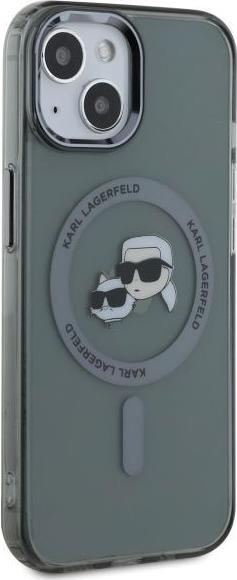 Actual product image Karl Lagerfeld IML K&CH Heads Metal Frame MagSafe Case for iPhone 15 Black (Apple iPhone 15)