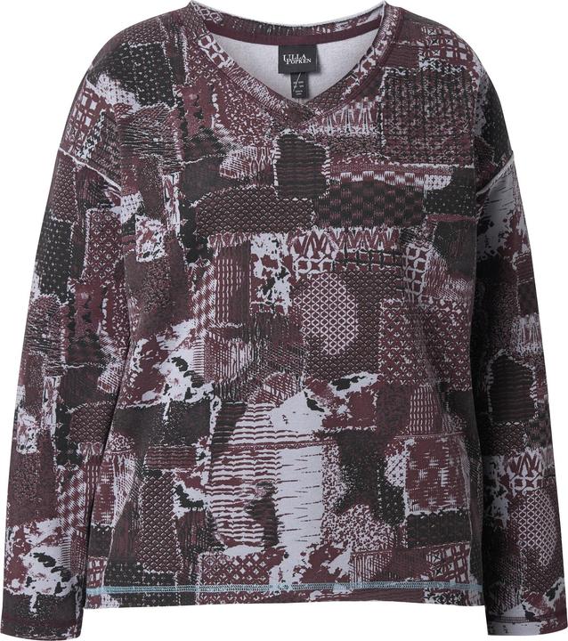 Actual product image Ulla Popken Patch Print V-Neck Sweatshirt (54)