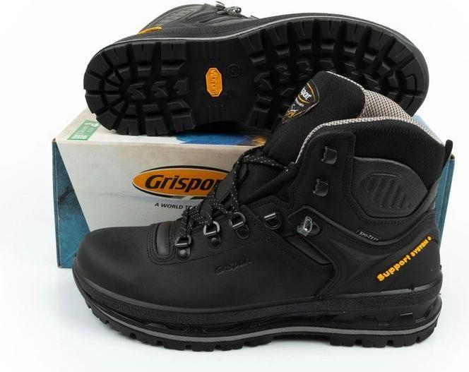 Actual product image GriSport Nero Dakar Herren-Trekkingschuhe, Leder, schwarz (44)