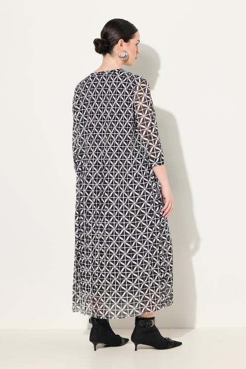 Image du produit Ulla Popken Robe maxi en mesh, doublée. Décolleté rond et manches 3/4. (44)