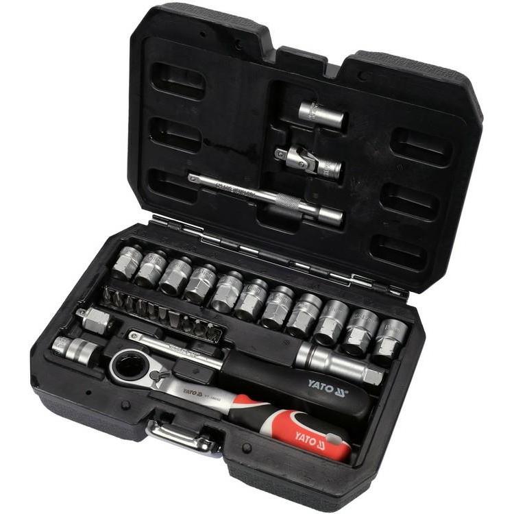 Yato, Cassetta degli attrezzi, ZESTAW KLUCZY PRZELOTOWYCH 29el 1/4" SPLINE (29 pezzi)