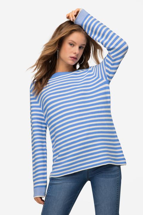 Image du produit Laurasøn Pullover, Feinstrick, Ringel, U-Boot-Ausschnitt, Langarm (M)
