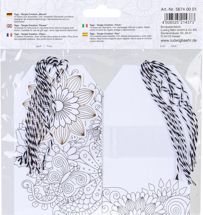 Image du produit Ursus Étiquettes cadeaux Fleur 7 x 12 cm, 10 pièces (Décoration pour cadeau, 10 x)