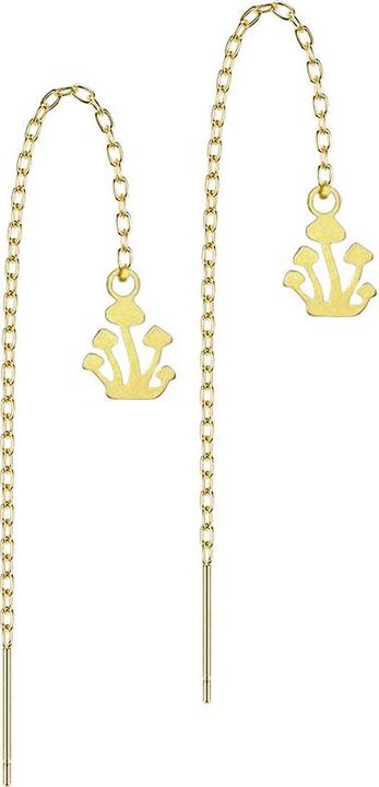 Immagine prodotto Chaotic Trading Ohrstecker vergoldet freifallende Kette Pilze (senza ottone, Acciaio chirurgico 316L)