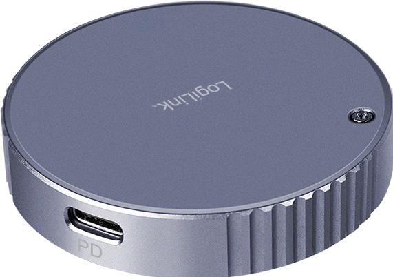 Actual product image LogiLink Magnetisches USB 3.2 Gen2 SSD-Gehäuse, 100 W PD, MagSafe-kompatibel, Spacegrau (M.2 2230, M.2 2242)
