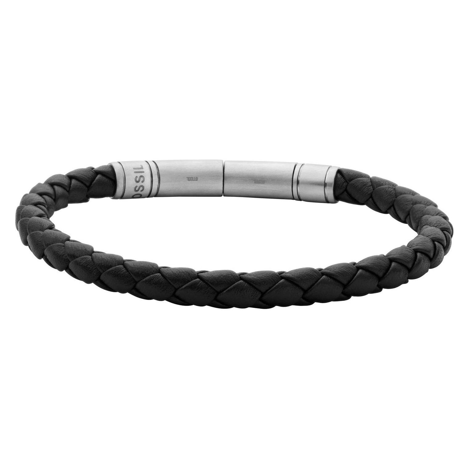 Fossil, Armschmuck, Vintage Casual, (19.50 cm, Edelstahl, Leder)