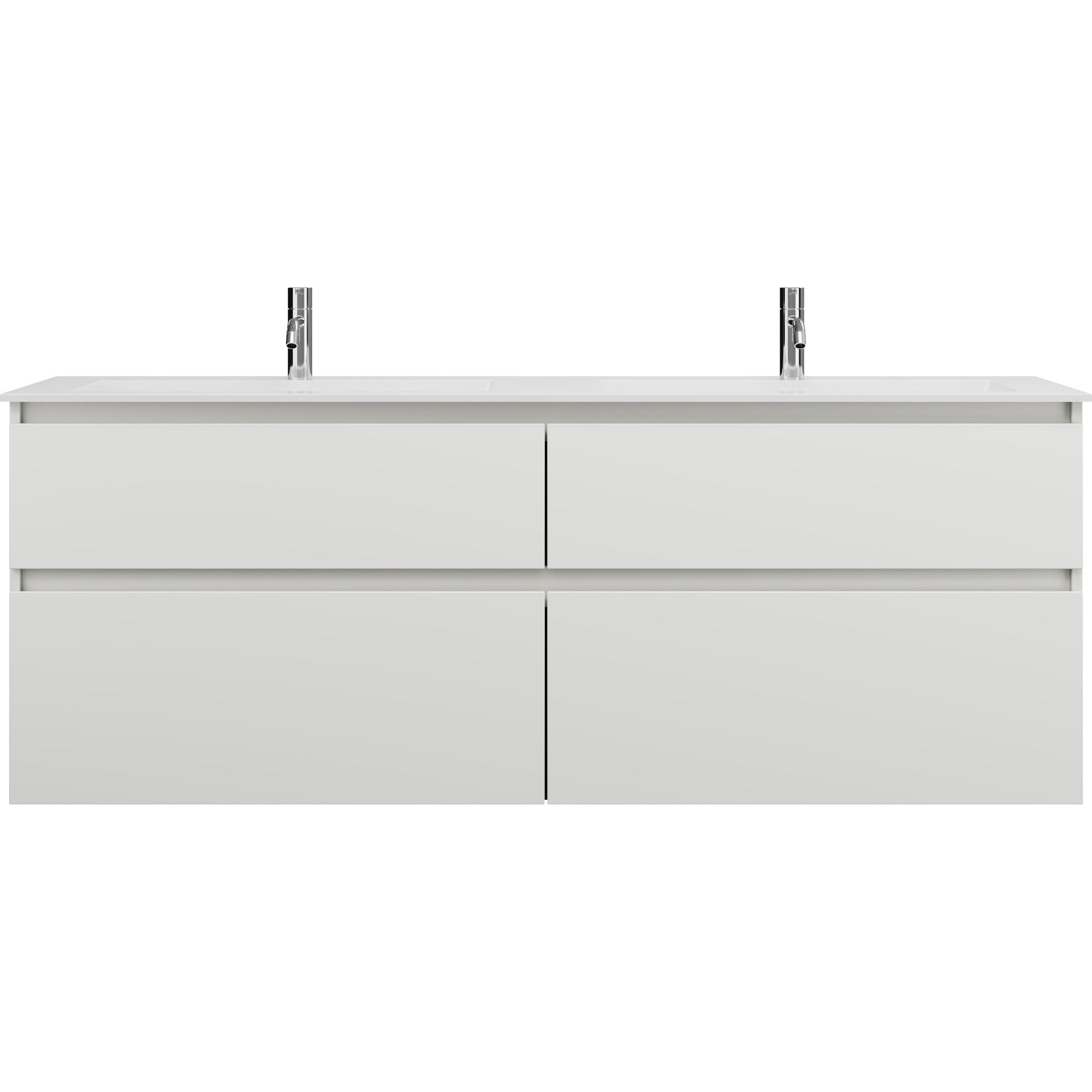 burgbad, Badmöbelset, Lin20 Mineralguss-Doppelwaschtisch Farbe Weiss Glänzend inklusive Waschtischunterschrank 4