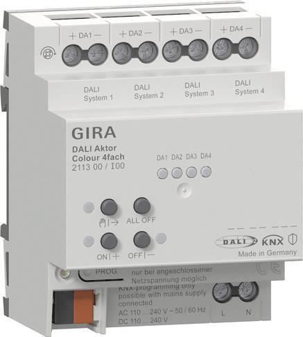 Image du produit Gira 211300 DALI Aktor Colour 4f KNX REG (Actionneur de commutation)