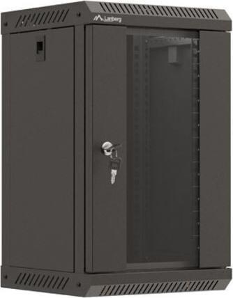 Produktbild Lanberg Szafa Instalacyjna Rack Wisząca 10 9u 300x300 Czarna Drzwi Przeszklone (Flat Pack) (9 HE, 10 Zoll Rack)