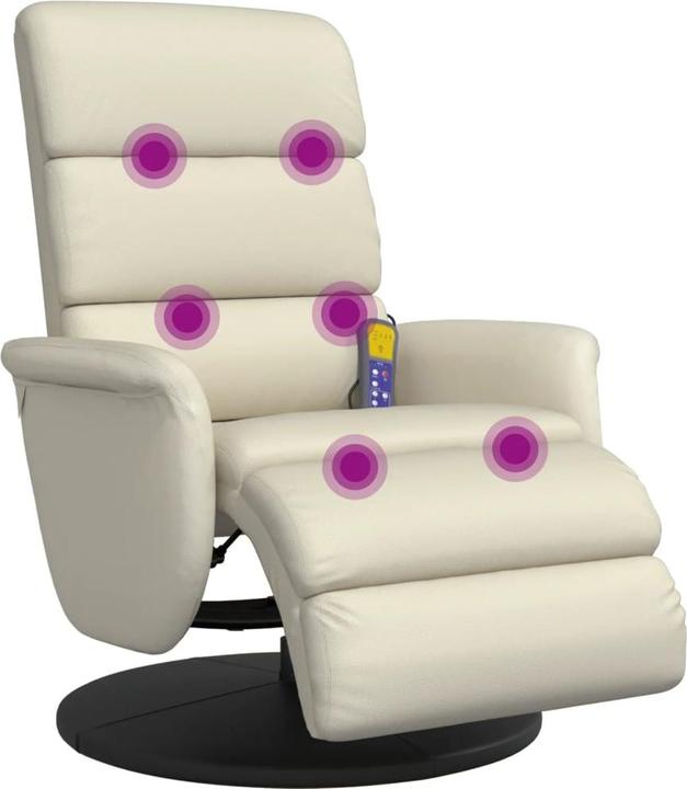 Produktbild vidaXL Massagesessel mit Fussteil Creme Kunstleder,Farbe