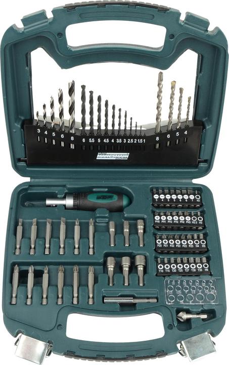 Image du produit Mannesmann Assortiment de forets et d'embouts 75e (1 mm, 1,5 mm, 2 mm, 2,5 mm, 3 mm, 3,5 mm, 4 mm, 4,5 mm, 5 mm, 5,5 mm, 6 mm, 8 mm)