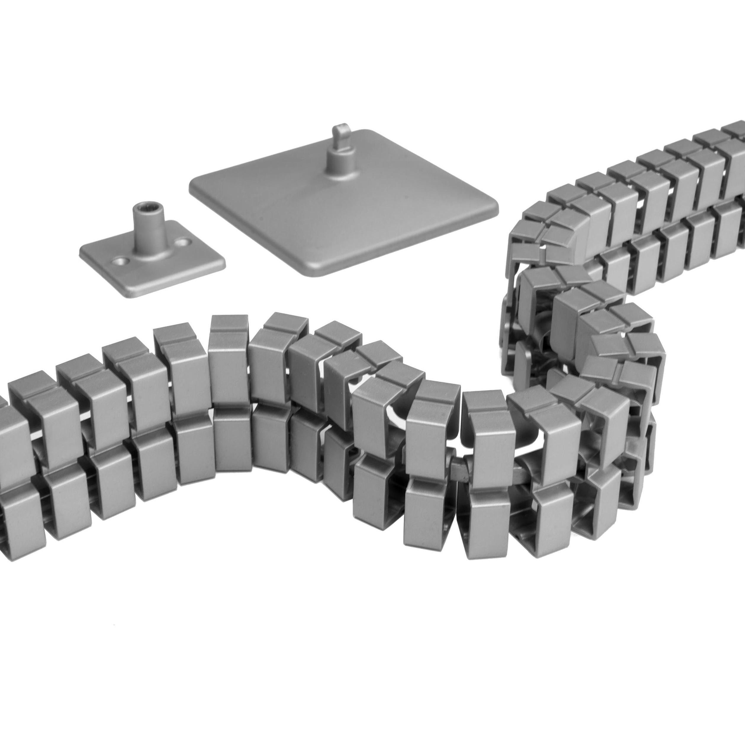 Actiforce, Kabelschutz + Kabelführung, Kabelkette SLIM Grau (1310 mm)