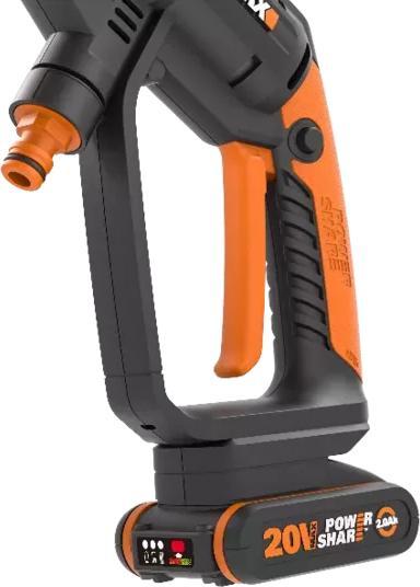 Productafbeelding Worx Hogedrukreiniger op accu Hydroshot WG620E 20 V incl. accu en lader (druk 25 bar, 120 l/u) (Oplaadbare batterij)