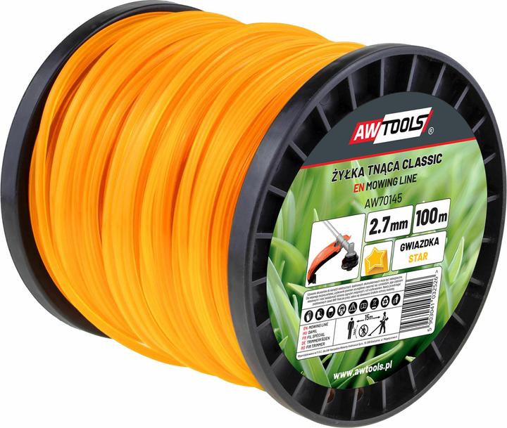 Actual product image Awtools AW ŻYŁKA TNĄCA CLASSIC 3.0x100m / GWIAZDKA (Weed whacker, Trimmer line + line spool)