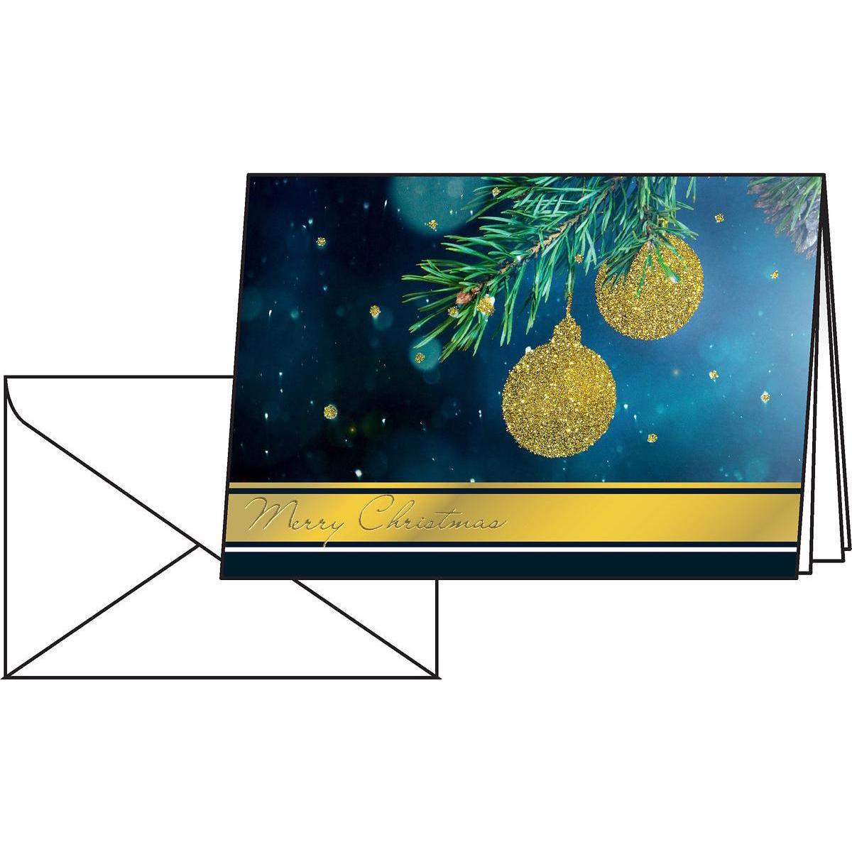 Thumbnail - Sigel, Grusskarte + Briefpapier, Weihnachtskarte Golden Glitter, A6, 10 Stück (1 Stk.)