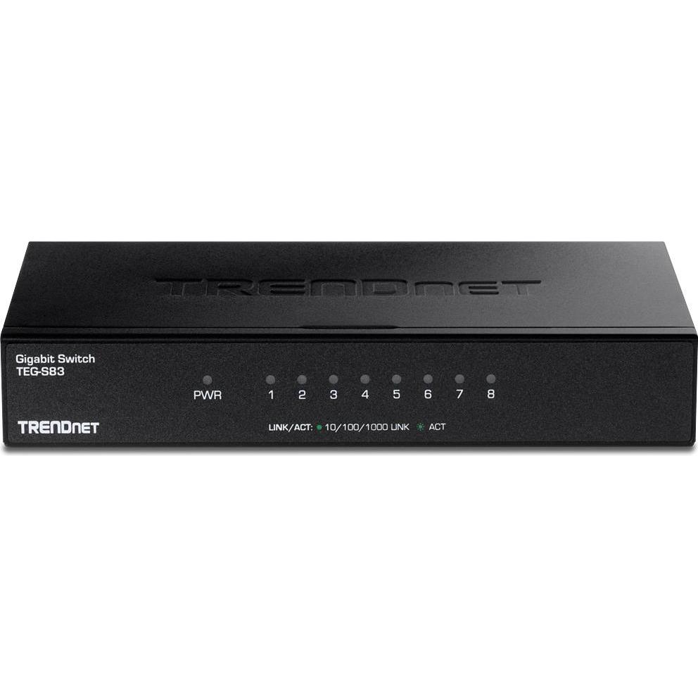 Thumbnail - Trendnet TEG-S83 (8 Ports), Netzwerk Switch, Schwarz
