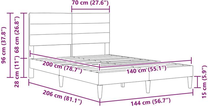 Image du produit vidaXL Bettgestell (140 x 200 cm)