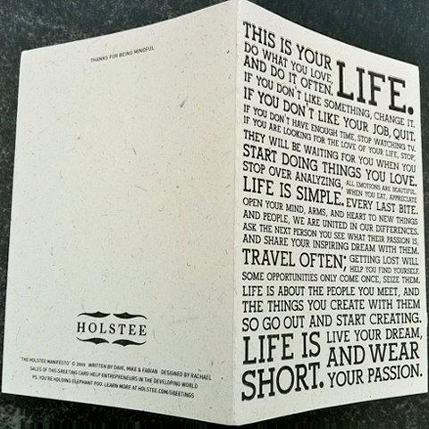 Produktbild Holstee Einzelkarte This Is Your Life 12.7x17.8cm