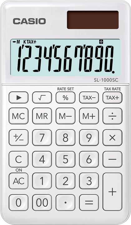 Actual product image Casio Calculator BIC SL1000SCW 10 digits white (Batteries, Solar cells)