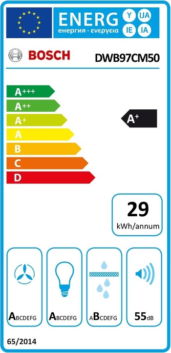 Energy Label Bosch Hausgeräte DWB97CM50 (Wall hood)