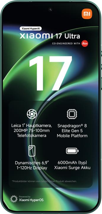 Image du produit Xiaomi 17 Ultra (512 Go, Vert étoilé, 6.90", Double SIM, 5G)