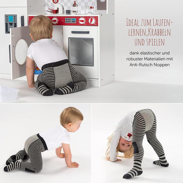 Produktbild La Loona LaLoona Baby-Strumpfhosen Krabbelstrumpfhose - Streifen Grau - (86/92)