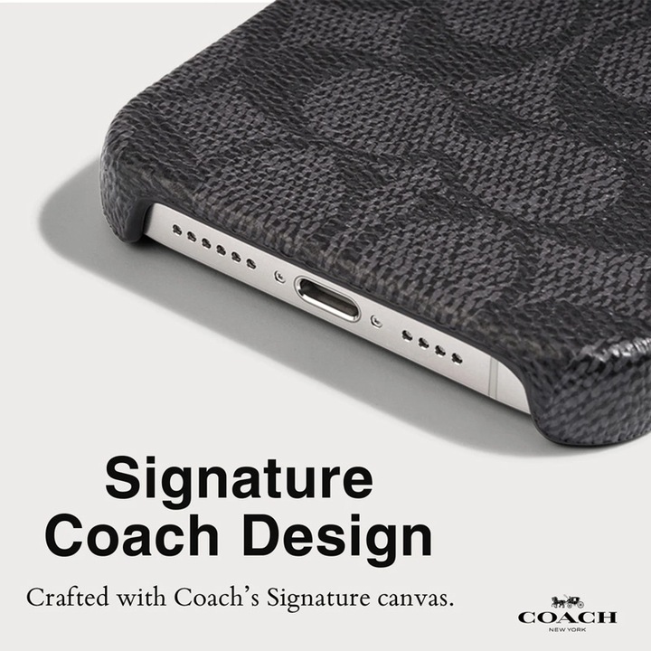 Produktbild Coach Slim Wrap Signature C Hülle – iPhone 15 Pro Hülle (Anthrazit) (Apple iPhone 15 Pro)