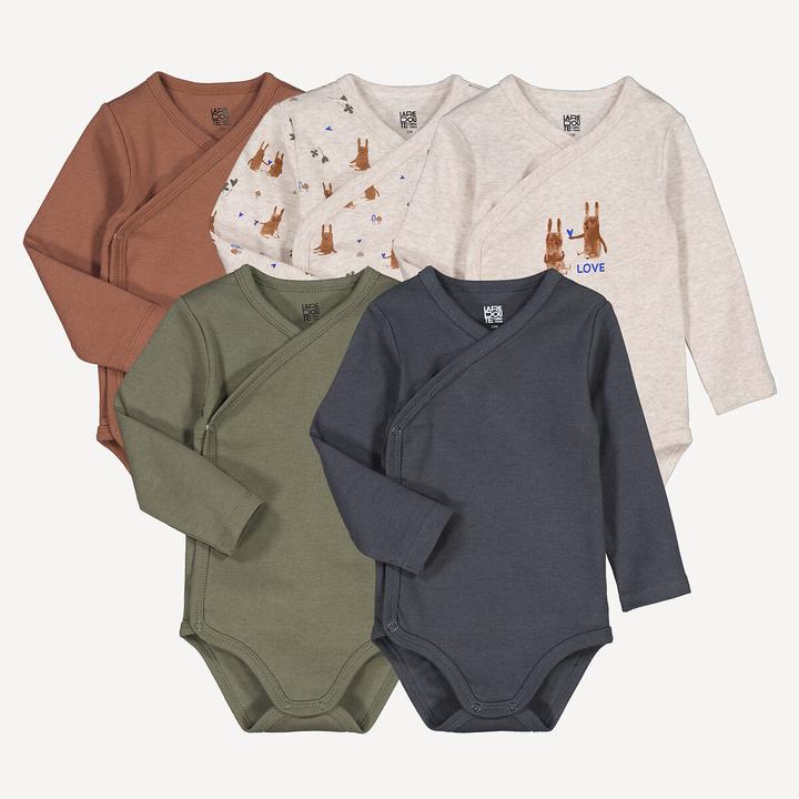 La Redoute Collections 5er-Pack Baby Wickelbodys mit langen Ärmeln