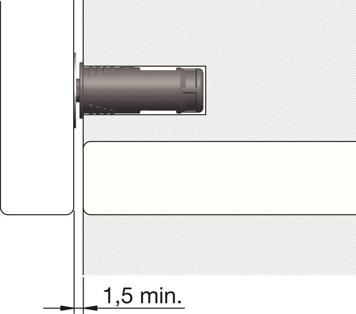 Actual product image Italiana Ferramenta Italiana magnetic catch (magnetic catch) built-in door magnet K-Lock anthracite (1 pcs.)