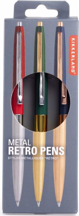 Actual product image Kikkerland Retro Pens (Red, Green, Blue)