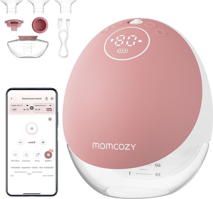 Actual product image Momcozy M9 Hands-Free Breast Pump Red Single Pack