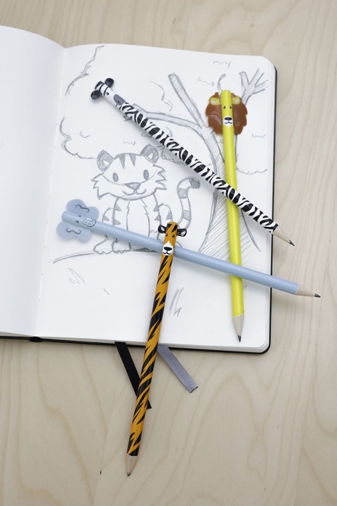 Actual product image Kikkerland Safari Animal Pencil