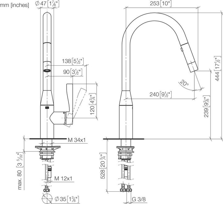 Image du produit Dornbracht Dornb Mitigeur d'évier SYNC avec fonction pull-down et douchette chr
