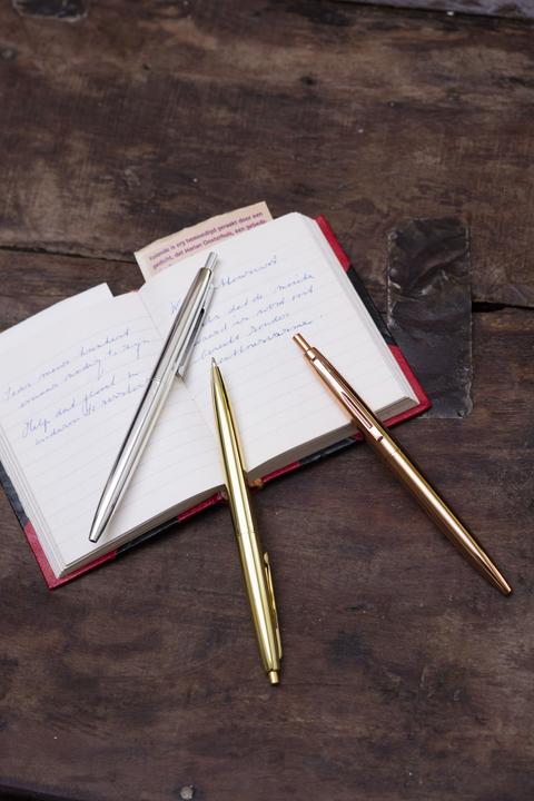 Produktbild Kikkerland Metallic Retro Pens (Silber, Gold, Kupfer, 3 x)