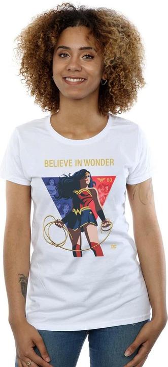 Image du produit - T-shirt WONDER WOMAN 80TH ANNIVERSARY BELIEVE IN WONDER POSE - Femme (M)