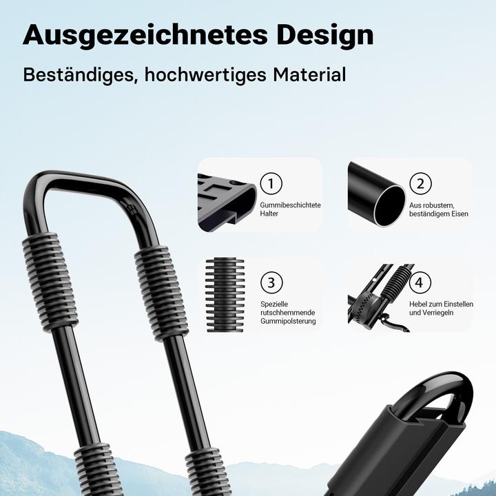 Immagine prodotto Wiltec Portapacchi per Kayak 2 pezzi pieghevoli a J in alluminio per auto Kayak Canoa incl. cinghie di