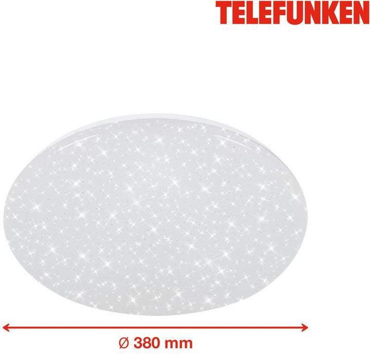Produktbild Telefunken LED Sensor Deckenleuchte Sternenhimmel IP 20 18W 1600 lm 4000 K neutralweiss HxØ 112/389 mm weiss (1600 lm)