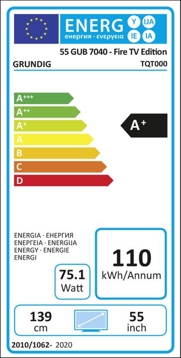 Energy Label Grundig 55 GUB 7040 Fire TV (55", LCD, 4K)