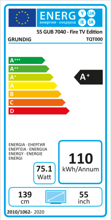 Energy Label Grundig 55 GUB 7040 Fire TV (55", LCD, 4K)