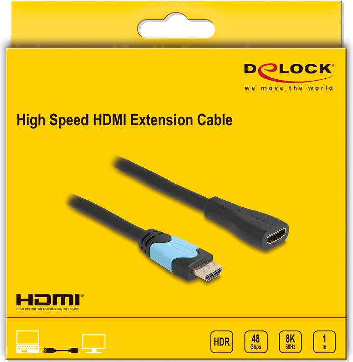 Actual product image Delock High Speed HDMI Extension Cable 48 Gbps 8K 60 Hz 1 m (1 m)