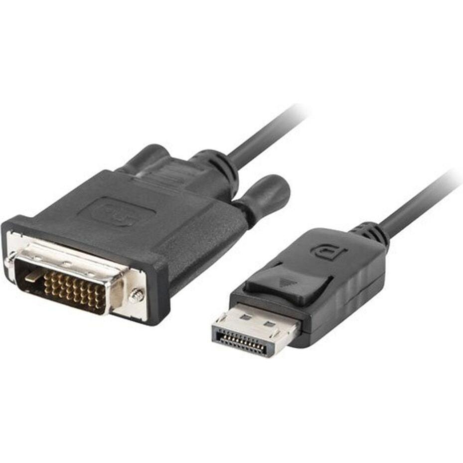 Lanberg Nero Ca-Dpdv-10Cu-0010-Bk Cavo Video Adattatore Displayport Dvi-D (1 M), Cavo Video,