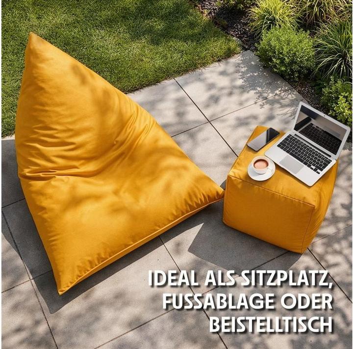 Produktbild Urbanara Sitzsack-Hocker Basic-Outdoor, 85 l, Senfgelb