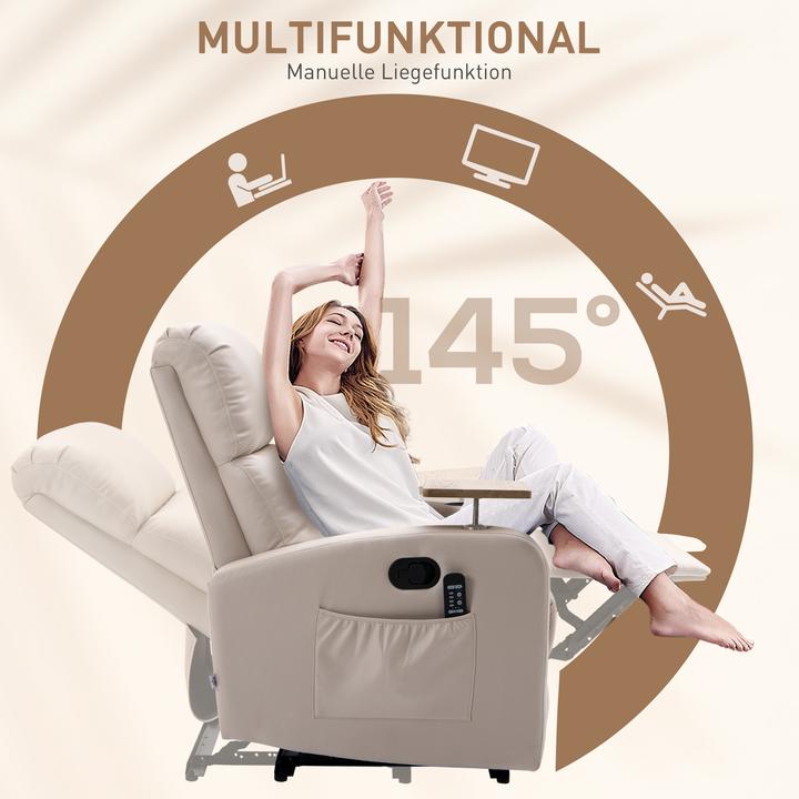 Actual product image Homcom Massagesessel Stahl, Mikrofaserstoff Beige