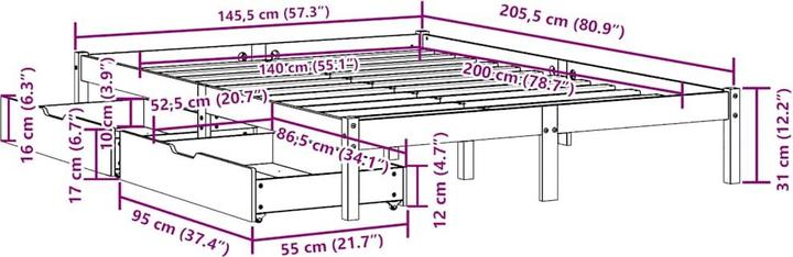 Image du produit vidaXL Bettrahmen (140 x 200 cm)