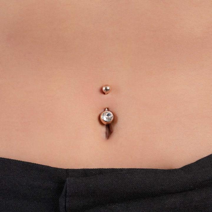 Produktbild Bijouteria Bauchpiercing (Chirurgenstahl 316L, PVD Beschichtung (goldfarbig), Premium Kristall)