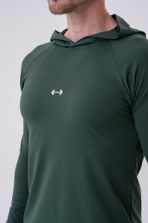 Image du produit Nebbia T-shirt à manches longues avec une capuche 330 vert foncé (XL)