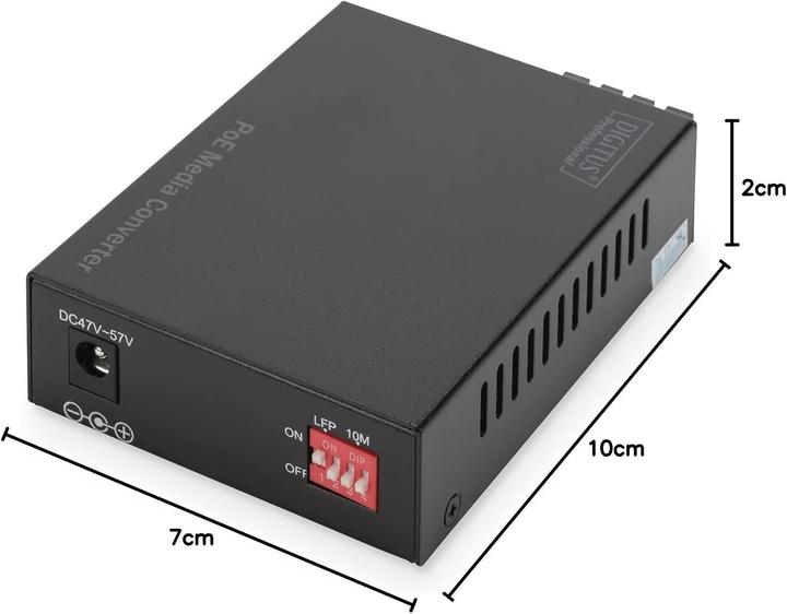 Image du produit Digitus PoE Media Converter Singlemode 10/100/1000Base-T to 1000Base-LX Incl. PSU 30W SC connector Up to... (Convertisseur de médias)