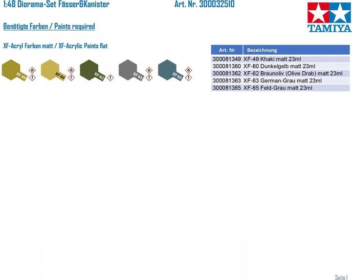 Actual product image Tamiya Jerry Can Set